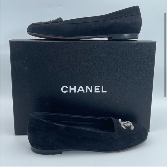 CHANEL black woven chain double Cs loafers - Picture 11 of 15